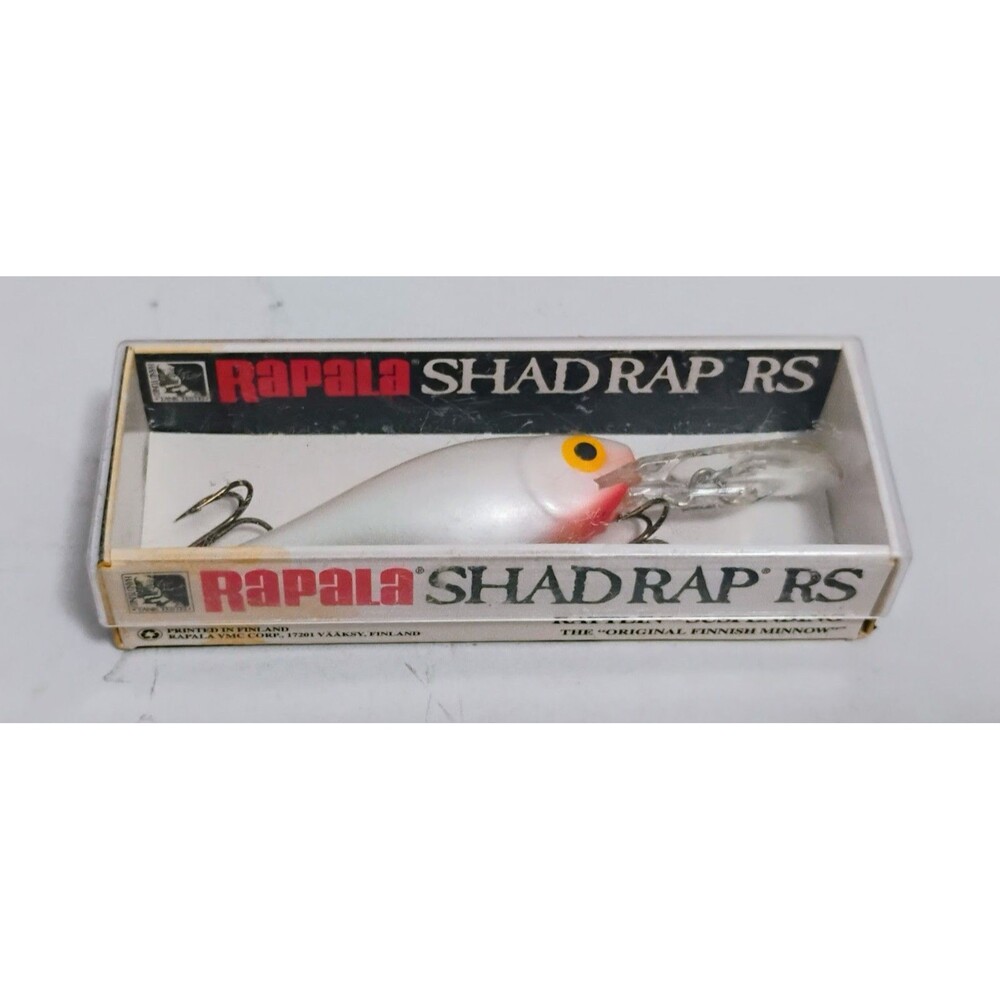 RAPALA SHAD RAP RS CRANKBAIT FISHING LURE PEARL WHITE NOS NEW OLD STOCK